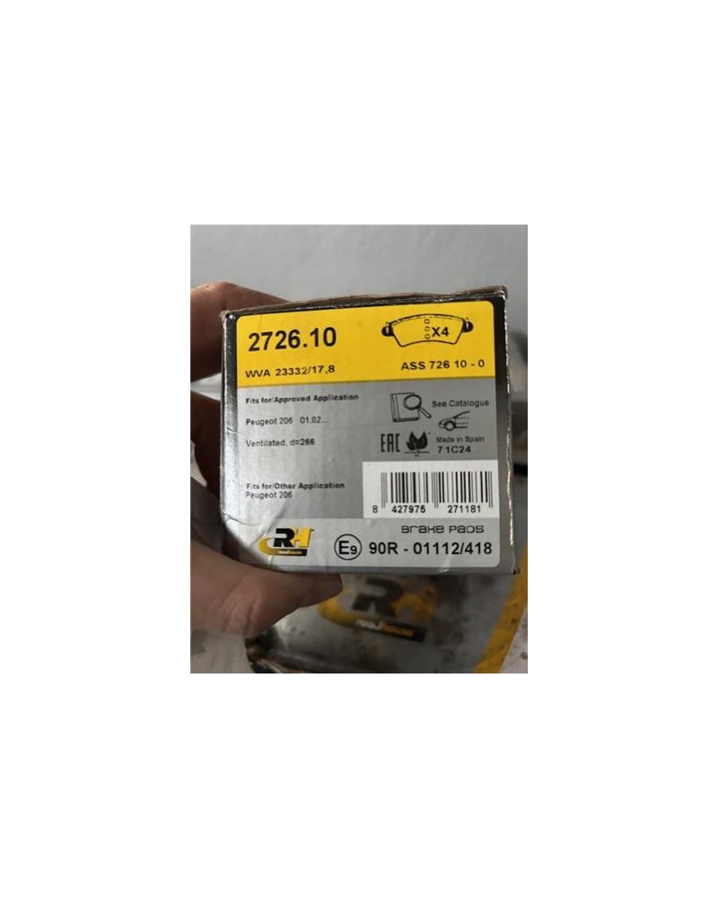 PASTILLA DE FRENO RUEDA DEL. IZDA.